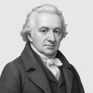 ohn Abernethy Porträt in Schwarz-Weiss, britischer Chirurg (1764–1831), stilisiertes 3D-Bild