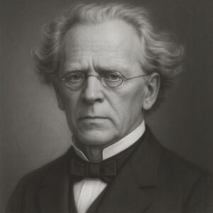 Porträt von Friedrich Philipp Arnold (1803–1890) in Schwarz-Weiss, mit Brille, Fliege und 19.-Jahrhundert-Kleidung, ruhiger und ernster Ausdruck vor neutralem Hintergrund.