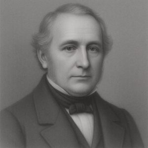 Stilisiertes Portrait von Gottlieb Heinrich Bergmann (1781–1861) in Schwarz-Weiss, im Stil eines Mediziners des 19. Jahrhunderts – neutraler Hintergrund, ruhiger Ausdruck, geglätteter semi-realistischer Stil.
