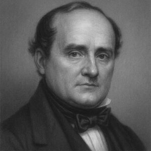 Porträt von Marc Jean Bourgery (1797–1849) im Wegbereiter-Stil in Schwarz-Weiss mit neutralem Hintergrund und formeller Kleidung