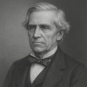 Porträt von Sir William Bowman (1816–1892) im Wegbereiter-Stil in Schwarz-Weiss, mit ruhigem Ausdruck und neutralem Hintergrund
