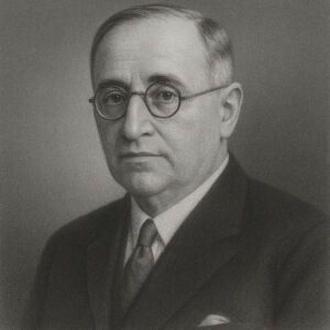 Schwarz-weiss Porträt von Gustav Peter Bucky (1880–1963), deutscher Radiologe und Entwickler des Bucky-Rasters.