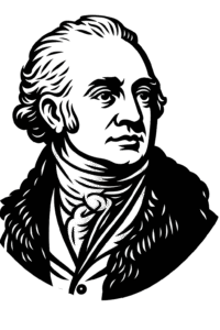 Astley Paston Cooper Porträt als moderner Scherenschnitt in Schwarz-Weiss mit transparentem Hintergrund