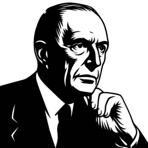 Scherenschnitt von Hans Gerhard Creutzfeld, deutscher Neurologe und Mitentdecker der Creutzfeldt-Jakob-Krankheit