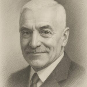 reundliches Porträt von Georges Charles Guillain (1876–1961) im klassischen Bleistiftstil mit feiner Schraffur und sanfter Lichtführung.
