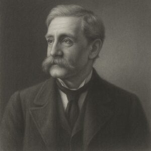 Realistisches Bleistiftporträt von Arthur Hassall (1817–1894) in klassischem Atelierstil mit feinen Schraffuren und würdevoller Ausstrahlung.