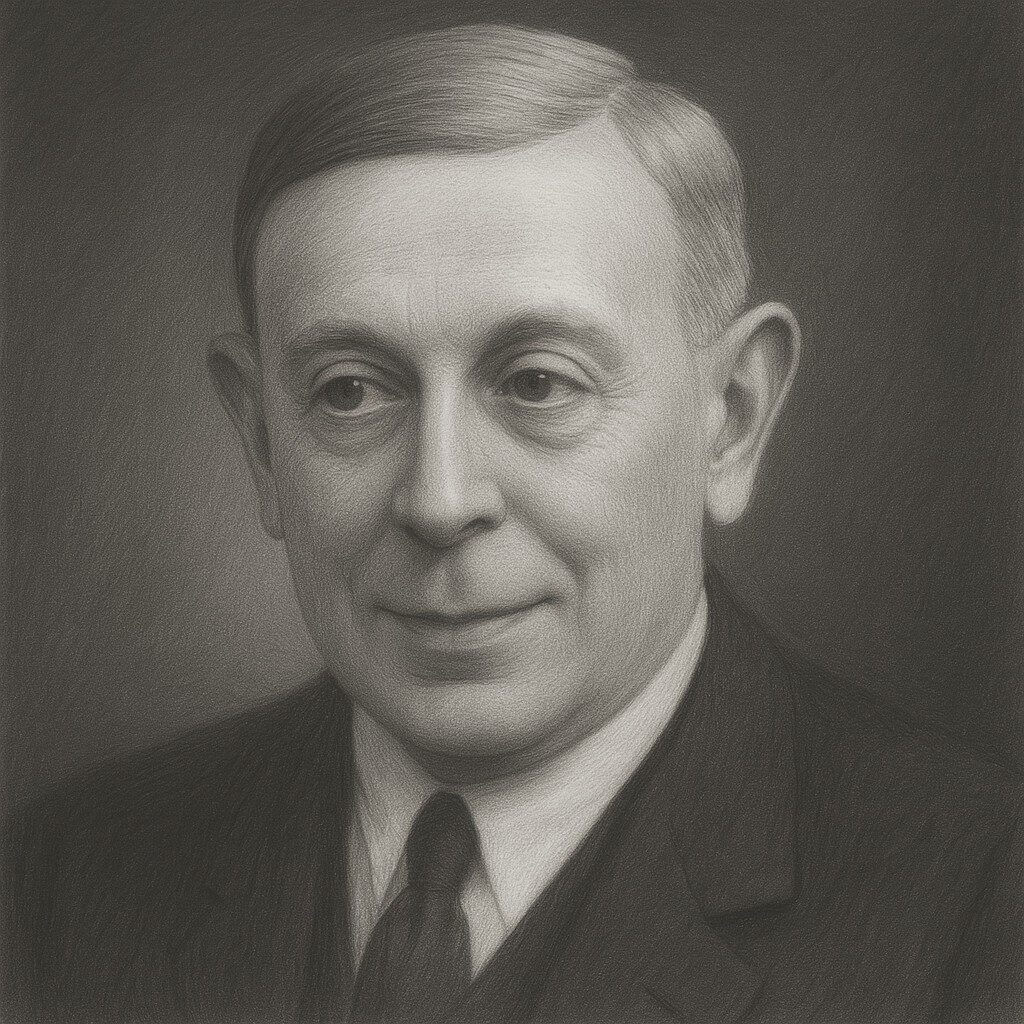 Bleistiftporträt von António Moniz (1874–1955), realistisch und würdevoll in Schwarz-Weiss gezeichnet, klassischer Atelierstil mit neutralem Hintergrund.