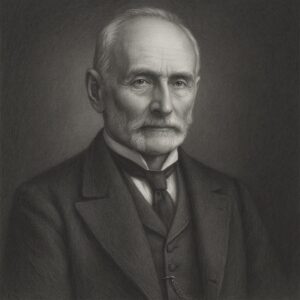 Porträt von Jan Evangelista Purkinje als realistische Bleistiftzeichnung in Schwarz-Weiss mit geglättetem Hintergrund