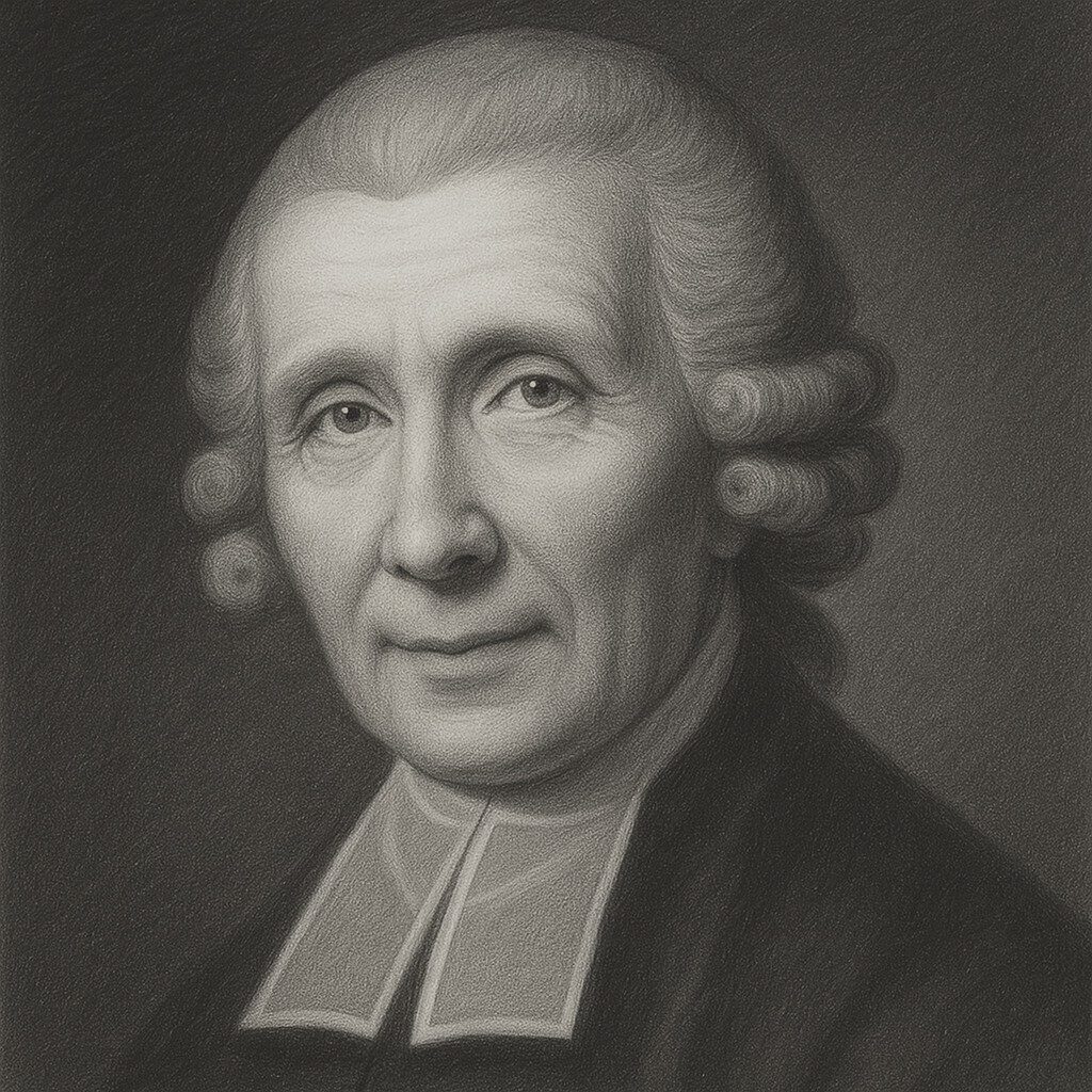 Porträt von Johann Rosenmüller (1771–1820) als realistische Bleistiftzeichnung im klassischen Schwarz-Weiss-Stil mit geglättetem Hintergrund.