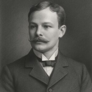 Realistisches Bleistiftporträt von Alexander Tietze (1864–1927) in Schwarz-Weiss mit geglättetem, abgedunkeltem Hintergrund – im klassischen Wegbereiter-Stil.