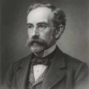Würdevoll gezeichnetes Bleistiftporträt von Treitz, Václav (1819-1872) mit Brille und Schnurrbart, realistisch in Schwarz-Weiss mit Graustufen