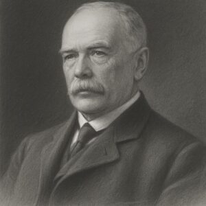 Bleistiftporträt von Friedrich Trendelenburg (1844–1924) in Schwarz-Weiss mit geglättetem Hintergrund – realistischer Stil der Wegbereiter-Reihe.