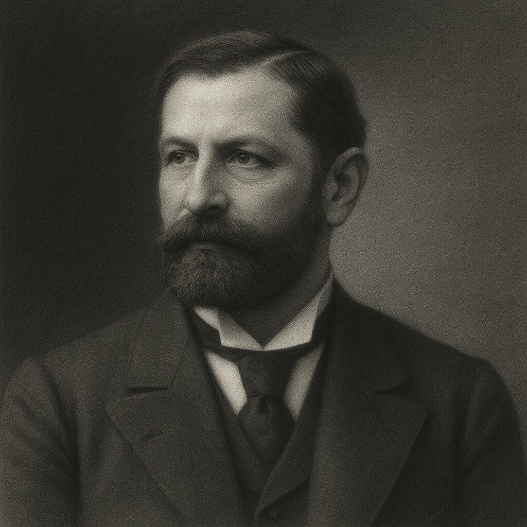 Karl Friedrich Otto Westphal Porträt – realistisches Bleistiftbild in Schwarz-Weiss mit geglättetem Hintergrund im Stil der Wegbereiter-Reihe