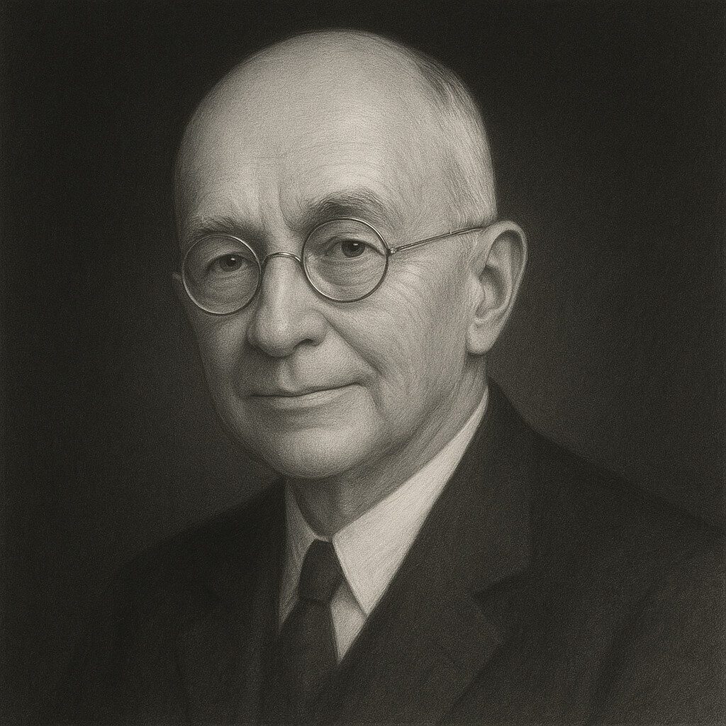 Porträt von Ernest Amory Codman (1869–1940) im Bleistiftstil mit dunklem Hintergrund, Wegbereiter der Radiologie.