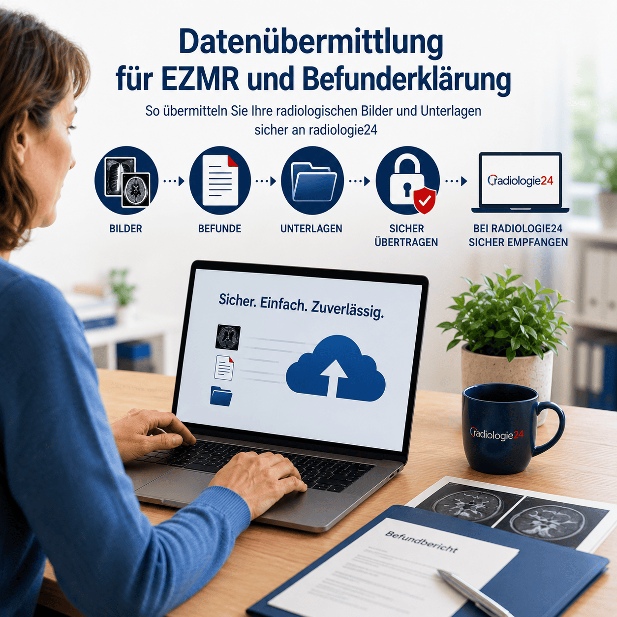 Datenübermittlung für EZMR und Befunderklärung an radiologie24