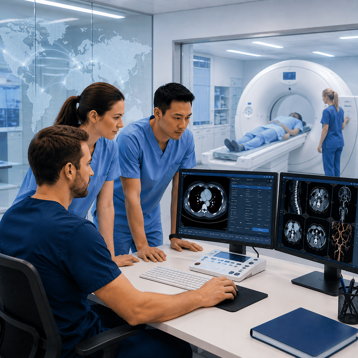 Radiography Professionals – internationale Radiologie-Fachpersonen bei einer CT-Untersuchung