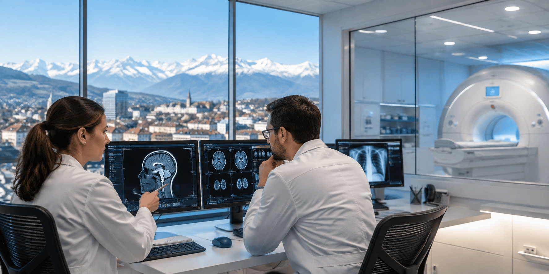 Radiologie Jobs Schweiz – Radiolog:innen an einem modernen Befundungsarbeitsplatz