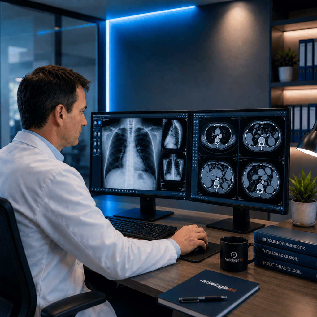 Radiologische Vertretung am Befundarbeitsplatz eines Radiologieinstituts