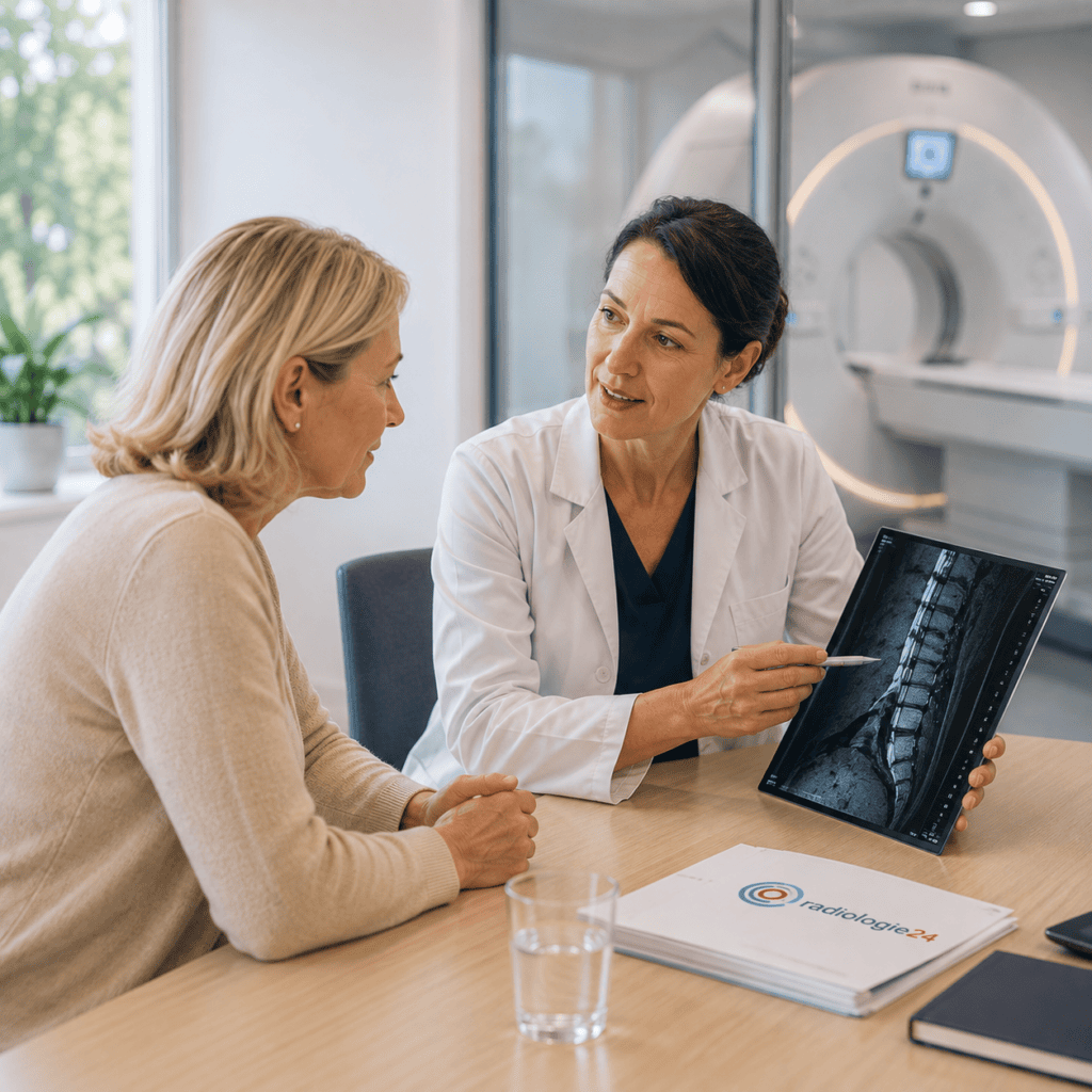 Radiologische Zweitmeinung im persönlichen Gespräch zwischen Radiologin und Patientin