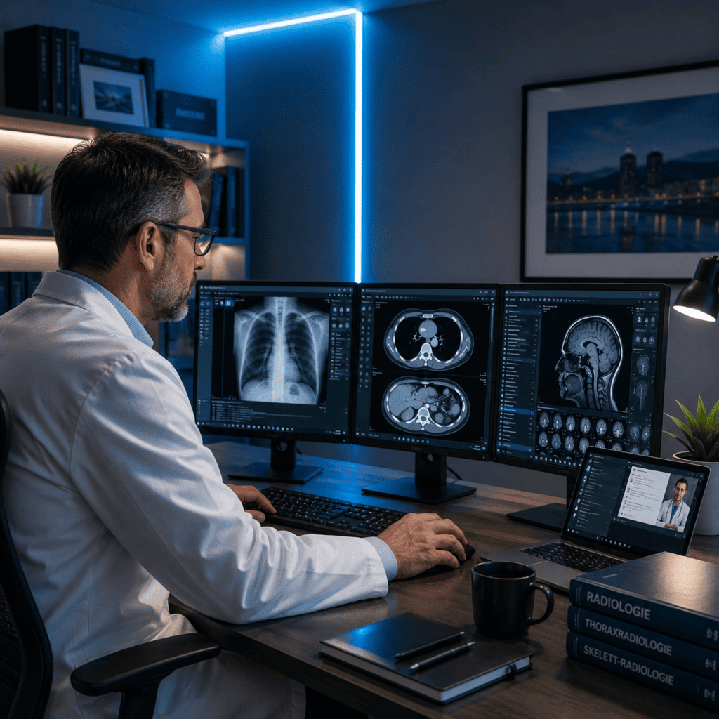 Teleradiologie in der Schweiz am professionellen radiologischen Befundarbeitsplatz