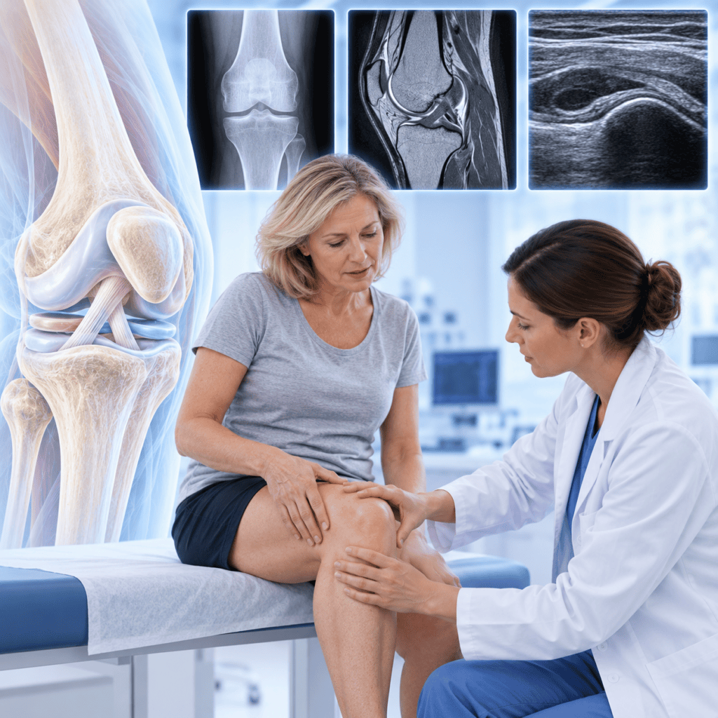 Knieschmerzen – bildgebende Diagnostik mit Röntgen, MRI und Ultraschall