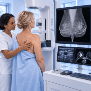 Mammografie mit ergänzendem Brustultraschall und Brust-MRI zur bildgebenden Diagnostik