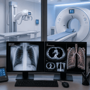 Röntgen oder CT – Vergleich von Röntgenaufnahme und CT-Schnittbild