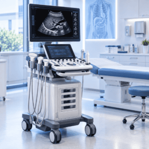 Modernes Ultraschallgerät in einem radiologischen Untersuchungsraum