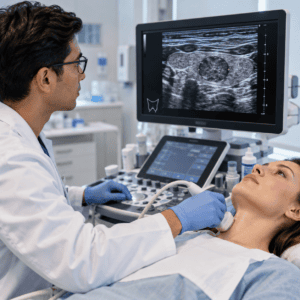 Ultraschalluntersuchung eines Schilddrüsenknotens nach ACR TI-RADS