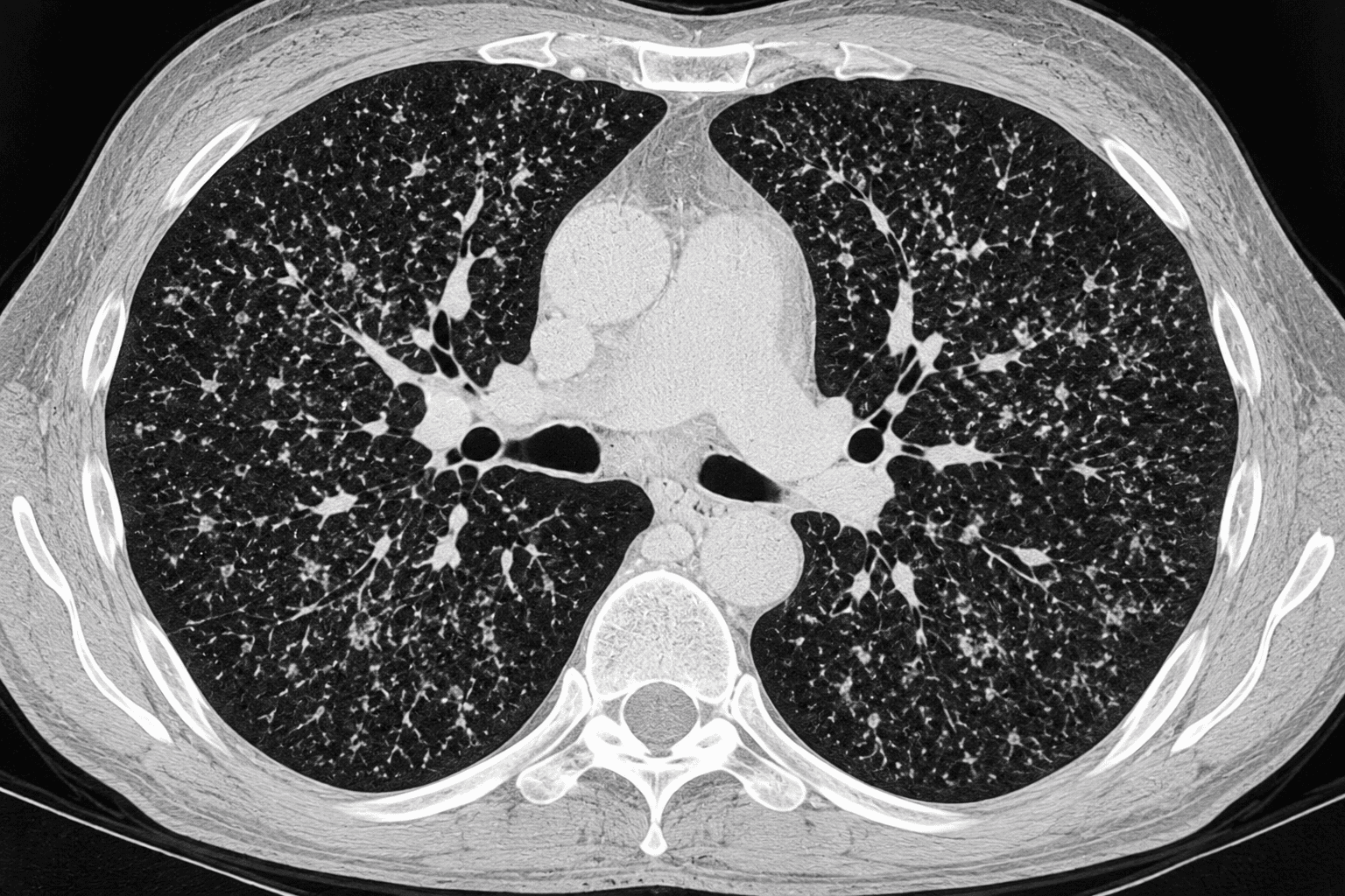 HRCT bei respiratorischer Bronchiolitis mit zentrilobulären Noduli